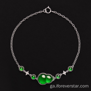 Jadeite gloine nádúrtha Jadeite Jade sonas agus bracelet rathúnais